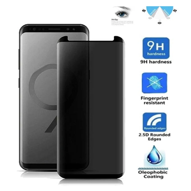 500 шт. 3D изогнутое антибликовое закаленное стекло для Samsung S9 S8 Plus Note 9 8 Защита