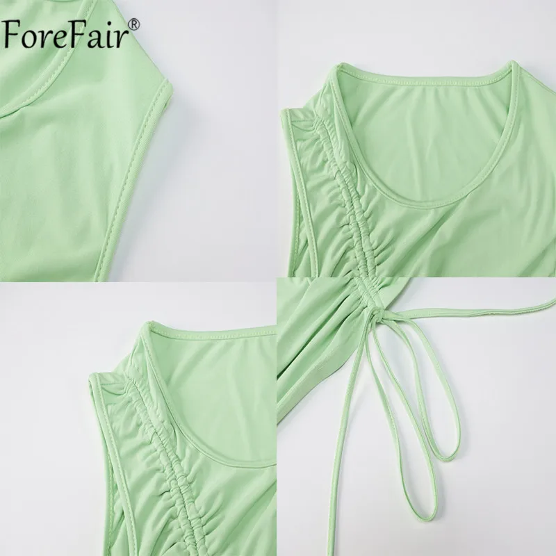 

Forefair O Neck Black Sleeveless Bandange Mini Nightclub Sexy Dress 2020 Hot Summer Women Bodycon Lace up Elegant Party Dresses