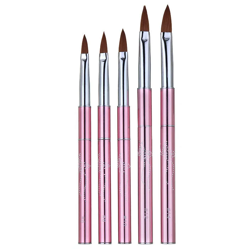 

1pc 3D Nail Art Brush Nail Liner Brush Gel Nail Painting Design Pen Brush Metal Handle Nail Art Pen Faux Mink Hair Manicure Tool