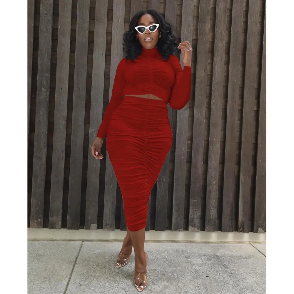 Комплект из двух предметов Женская плиссированная юбка женский топ с высоким