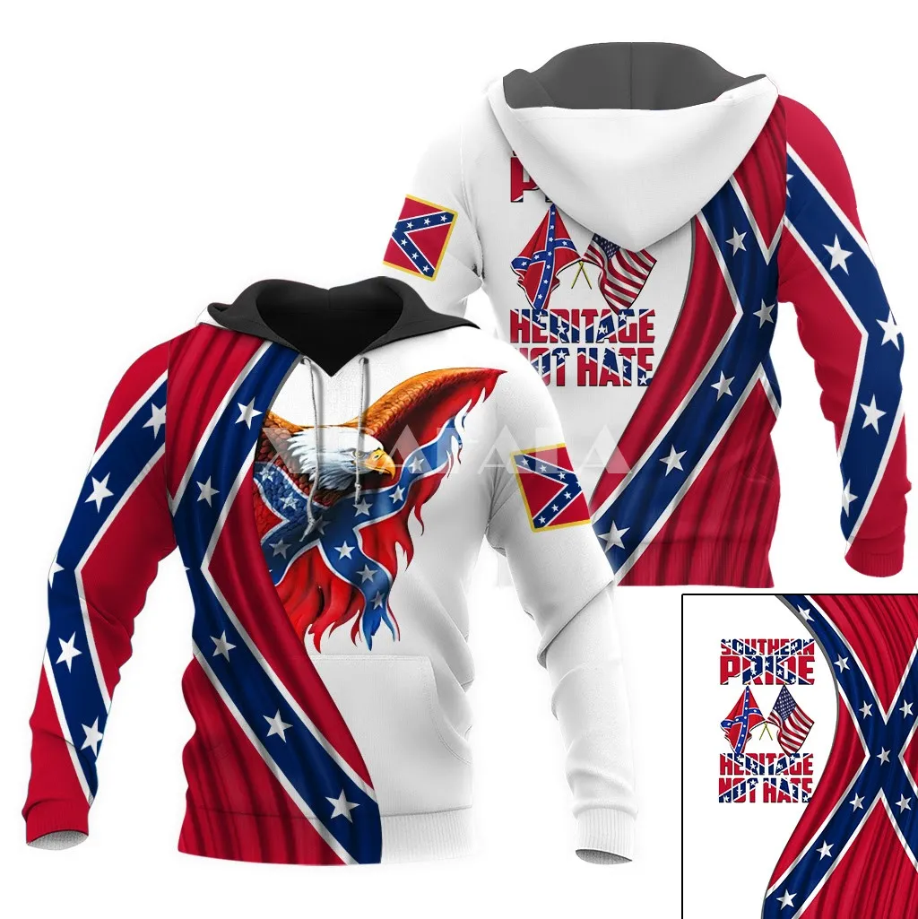 

Confederate States of American Flag Eagle 3D Print XS-7XL Hoodie Man Women Harajuku Outwear Zipper Pullover Sweatshirt Unisex-5