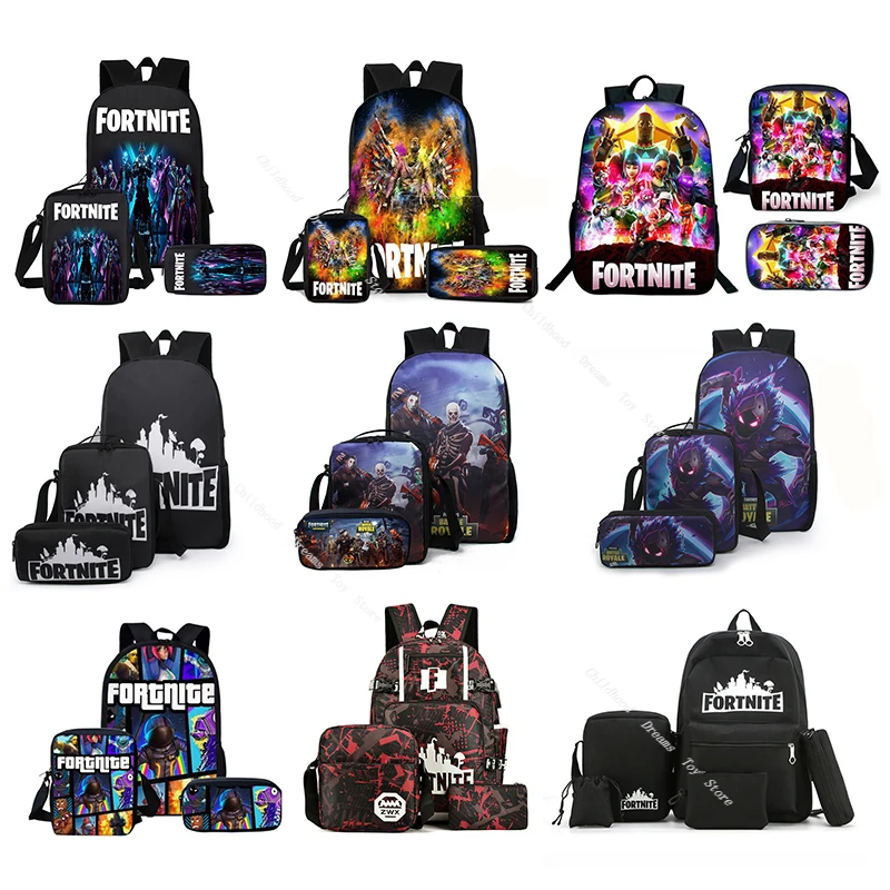 

Fortnite Game School Bag for Teenager Boy Girl Kids Personized Schoolbag 3Pcs/Set Children Hot Game Theme Backpack for Kids Gift