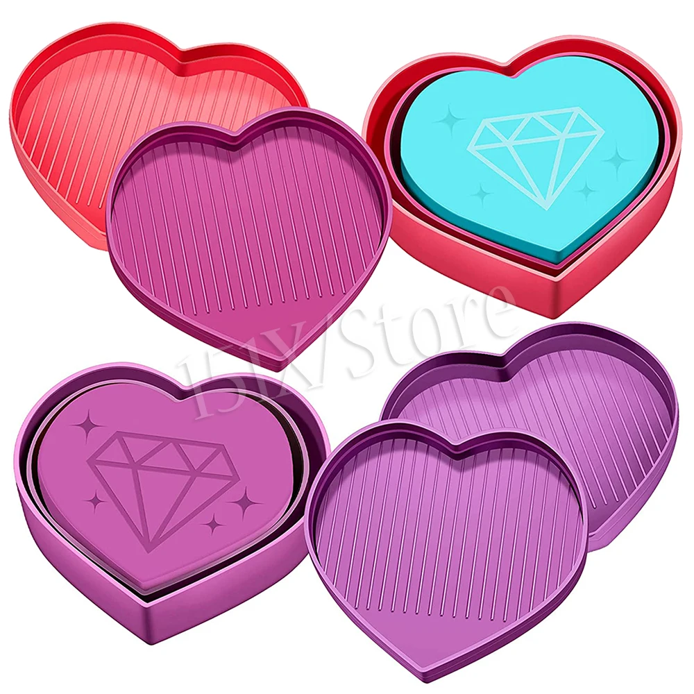 

12 шт., набор для алмазной живописи с подставкой в форме сердца