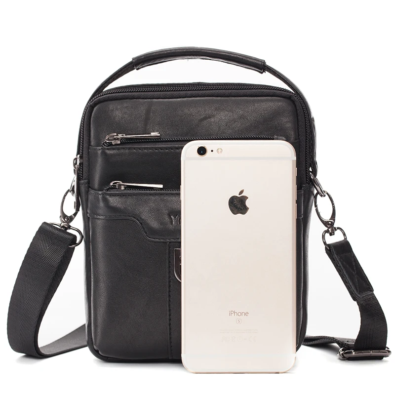 Высококачественная Мужская маленькая сумка-мессенджер из натуральной кожи