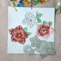 new 4 piece set of flowers cutting mould pattern scrapbook die embossing diy handicraft paper card photo album metal