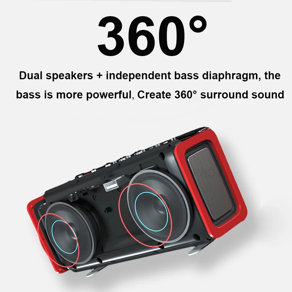 Светодиодный портативный Bluetooth колонки Беспроводная колонка fm радио сабвуфер