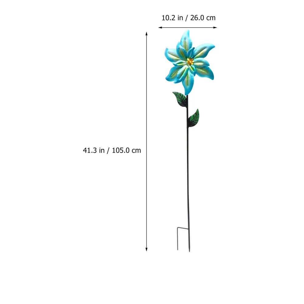 

1pc Outdoor Garden Decoration Stakes Iron Flower Shape Stake Yard Ornament