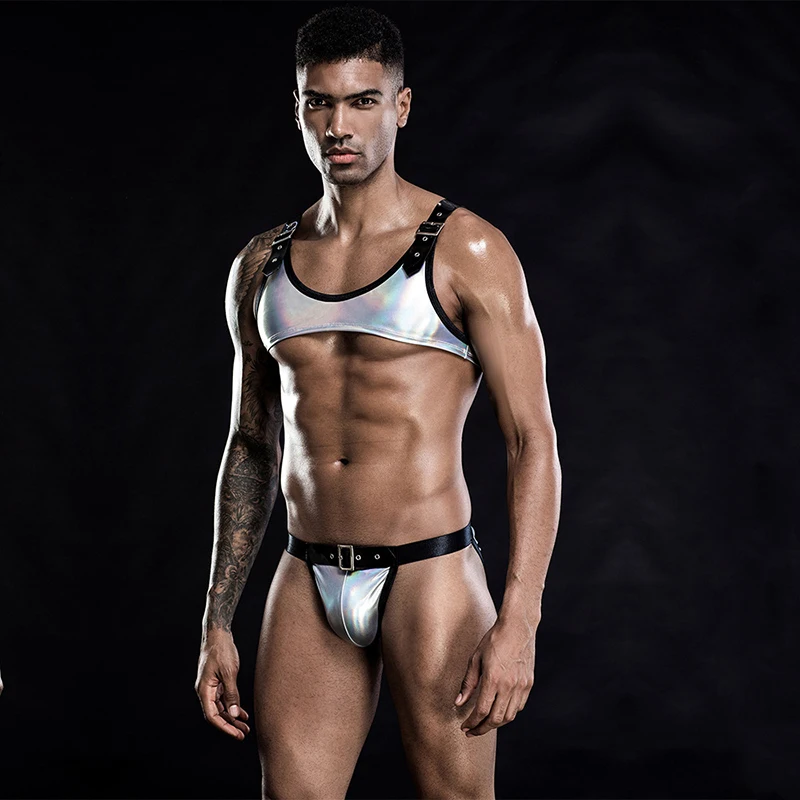 

Мужской сексуальный комплект нижнего белья, костюм для косплея, латексная портупея, боди, порнокостюмы, ролевые игры, Клубная одежда, наряды...