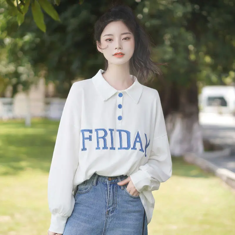 

Autumn Chic Black Women Loose Letter Printe Sweatshirts High Street Loose Harajuku White Women Spring Hoodie Fashion Tops