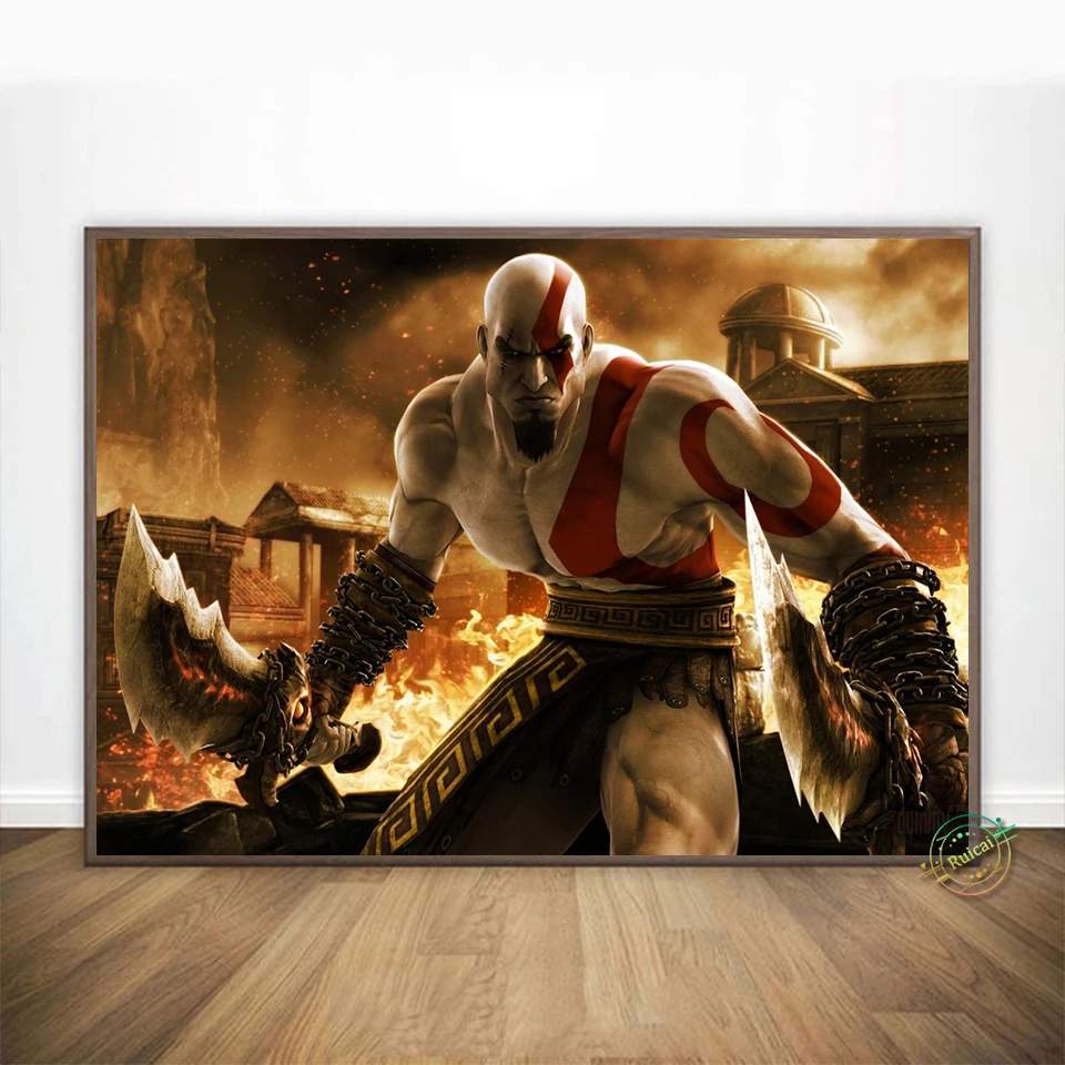 God of War Game постер печать на холсте Настенная картина для гостиной детской комнаты
