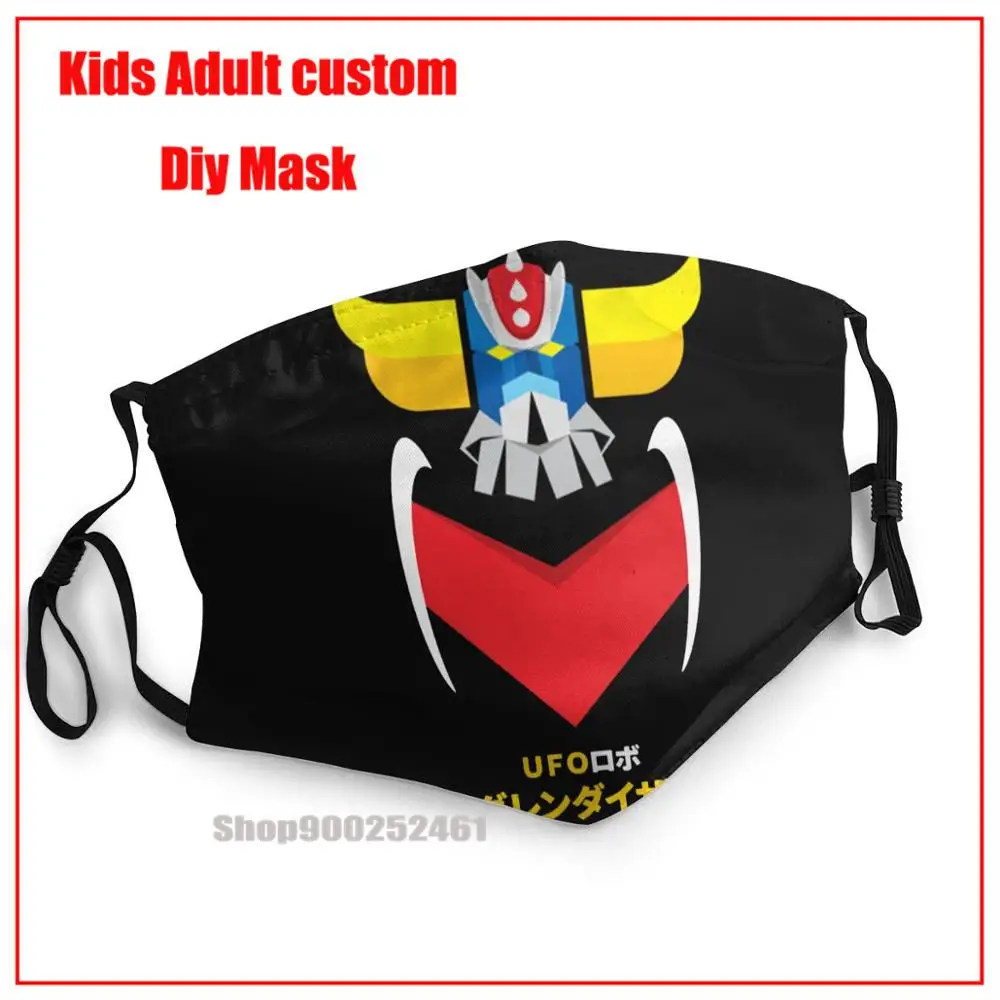 

Classic Japanese UFO Robot Grendizer White DIY face maks fashion washable reusable face mask uxury designer face mask