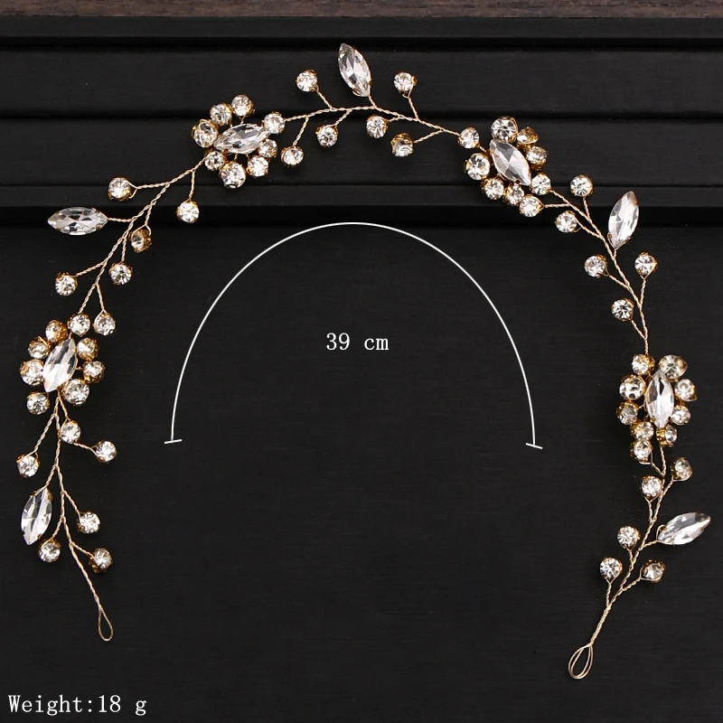 

Crystal Headband Gold Wedding Hair Accessories Bridal Rhinestone Tiara Wedding Headband Headpiece Bridal Hair Jewelry Ornaments