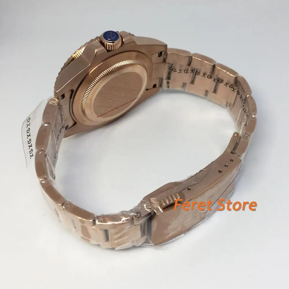 Парнис 41 мм Дата Бизнес класса Люкс с покрытием из розового золота чехол стальной