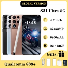 Celular S21 Ultra 5G Global Version 16GB 512GB Qualcomm 888 Mobile Phones Android 11 Smartphones 4G 5G Cellphone Game SmartPhone
