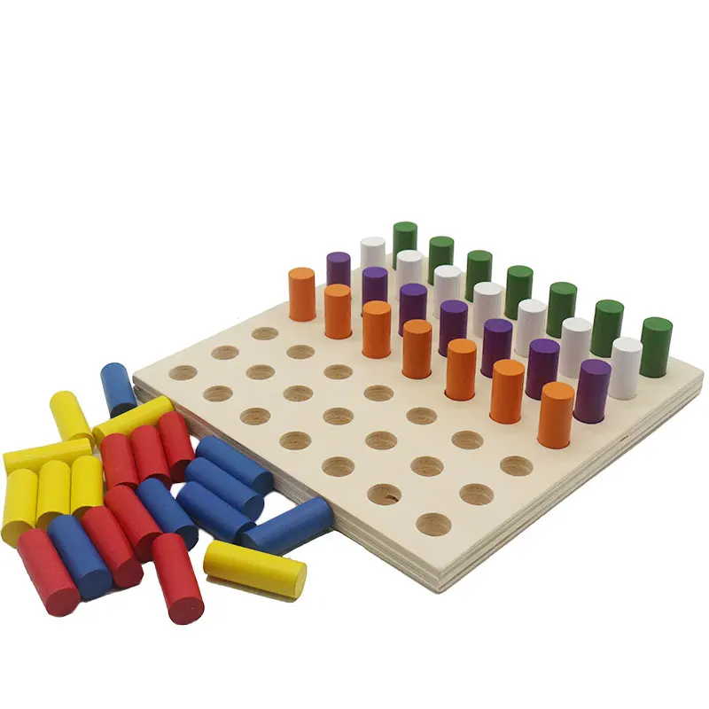 Игрушки Монтессори сенсорные материал цветной Цилиндрический разъем блоки