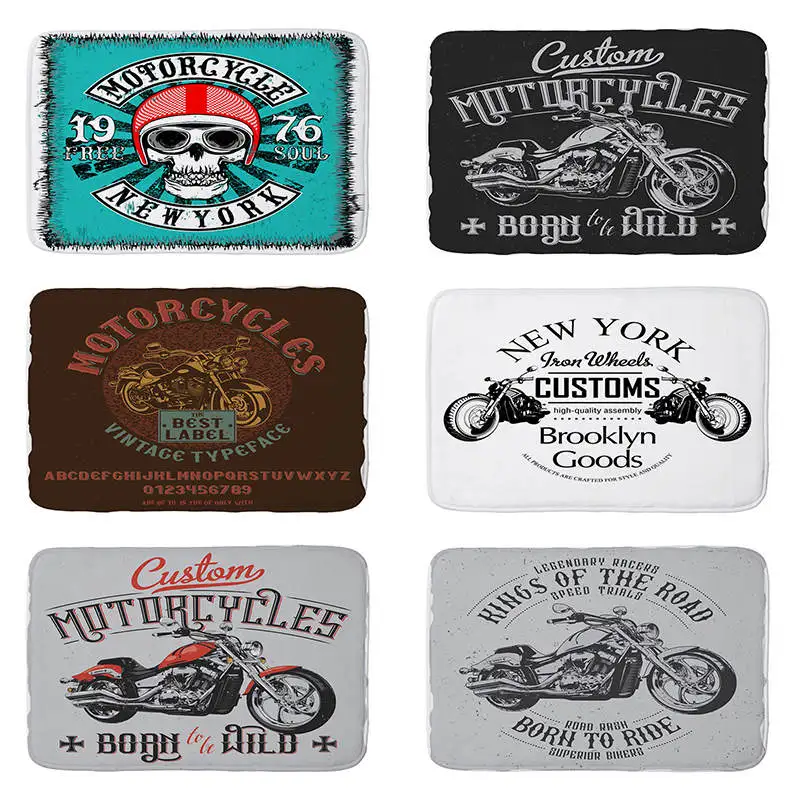 Мотоцикл езды высечки печатные фланелевые напольные коврики противоскользящие