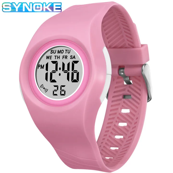 

SYNOKE Children Watches Kids Sports Digital Watch For Girls Boys Life Waterproof Children's Digital Pink LED Alarm Date Wrist