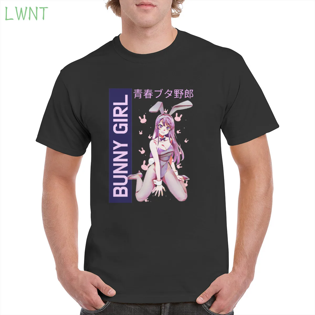 

100% Cotton Mai Sakurajima Bunny Girl Sakurajima Mai Tshirt Top Harajuku Aesthetic Tshirt Oversized clothes Female/Man