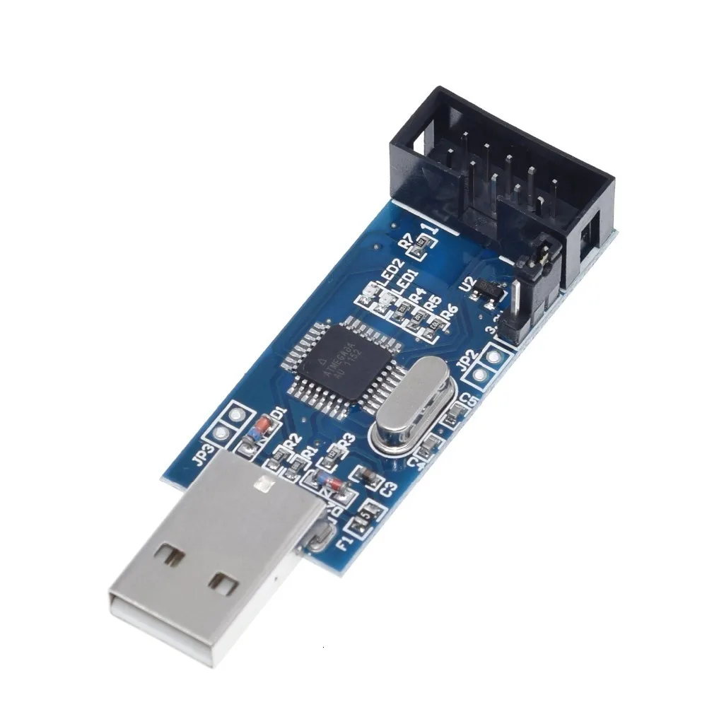 1 комплект USBASP USBISP AVR программист USB ATMEGA8 ATMEGA128 ATtiny/CAN/PWM 10Pin провод модуль DIY+ 10Pin до 6 Pin адаптер плата