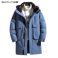 30 degree mens down coats hooded winter new mid length thicken warm male white duck down jackets couple loose mens down jacket
