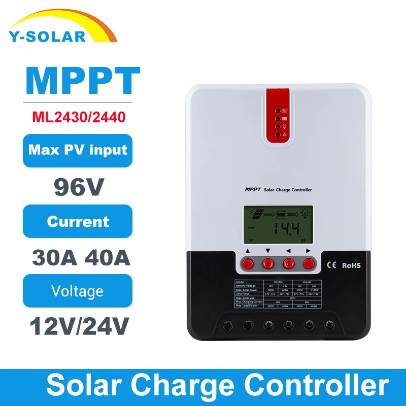 SRNE MPPT Контроллер заряда для фотоэлектрических систем 30A 40A AC/DC 12V/24V Авто