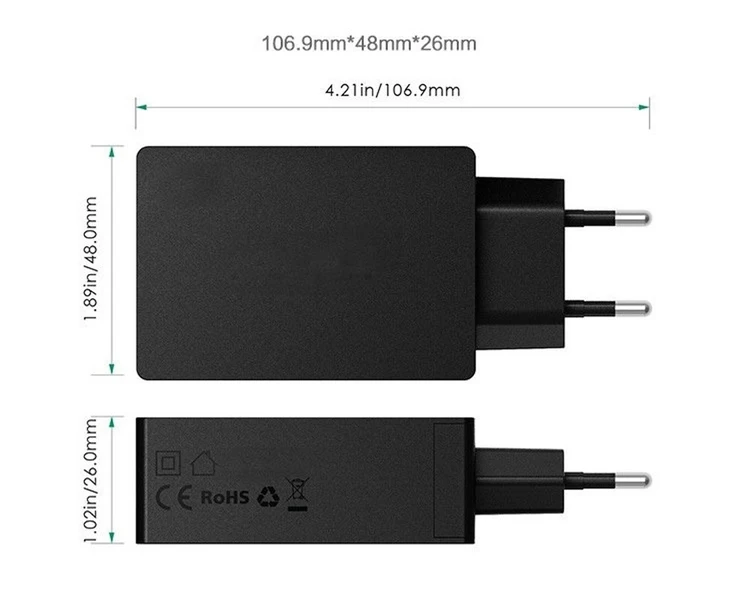 Быстрая зарядка QC 3,0+ умное быстрое зарядное устройство с 3 usb-портами адаптер для мобильного телефона штепсельная вилка стандарта США и ЕС USB зарядное устройство для Xiaomi 9 samsung S8