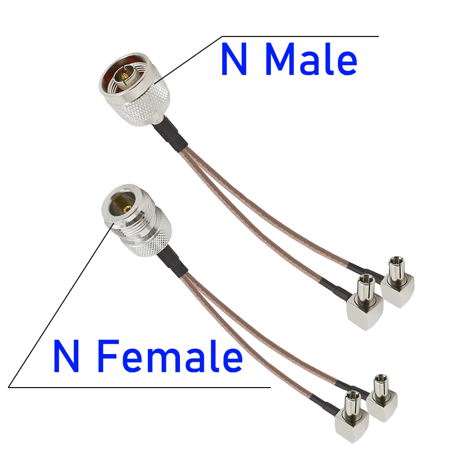N мужской/женский 2xTS9 антенный разъем N Гнездовой разъем Jack для 2xTS9 сплиттер-Сумматор RF коаксиальный Соединительный кабель для 3G 4G работает вместе с вашим маршрутизатором
