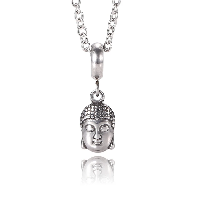 

Buddha Head Pendant Necklace Buddhism Necklace for Women Men Jewelry Stainless Steel Link Chain Fashion Necklaces BB0565D