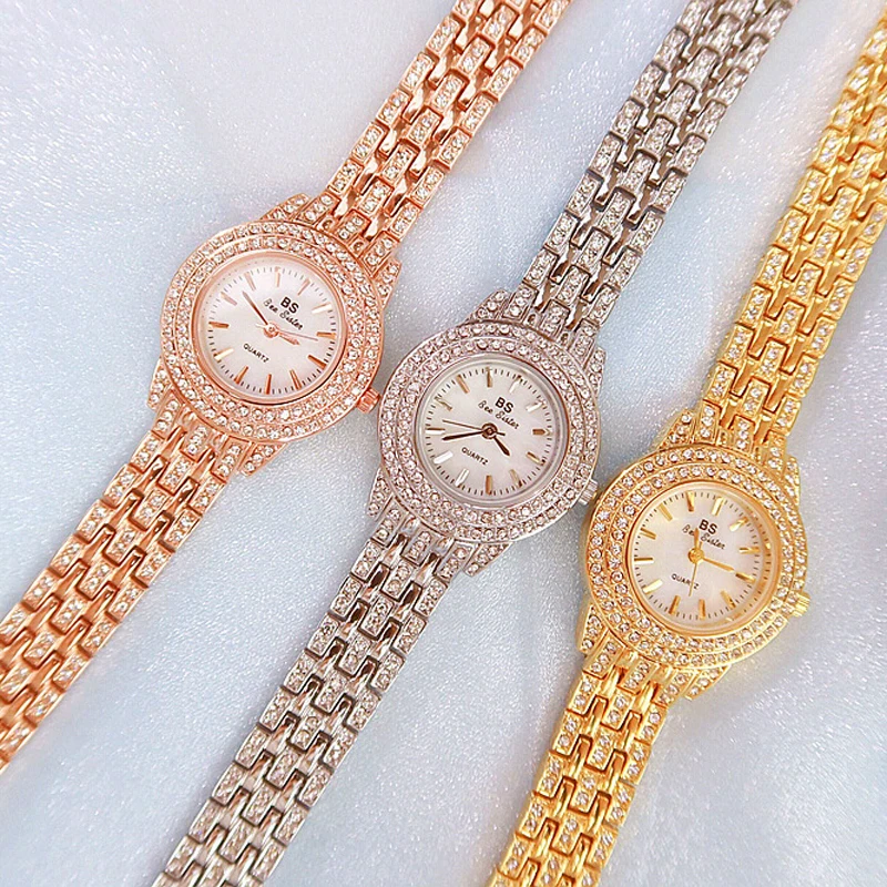 

Bs Bee Sister Women Luxury Brand Watch Rose Gold Watch Women Quartz Diamond Women Wristwatches With Bracelet Montre Femme 2020