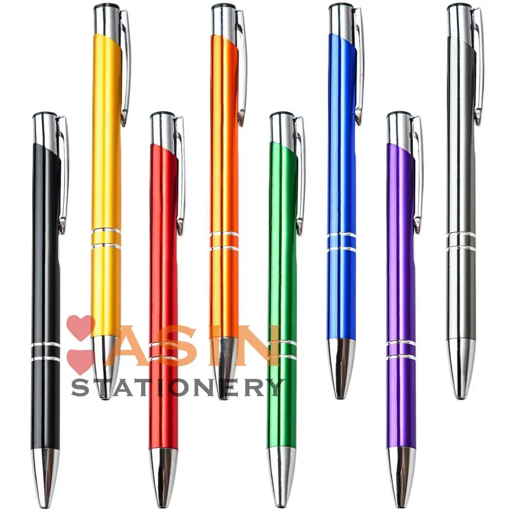 Hot sell stationery promotion metal ball pen with logo advertising ballpoint pen wholesale personalized metal pen