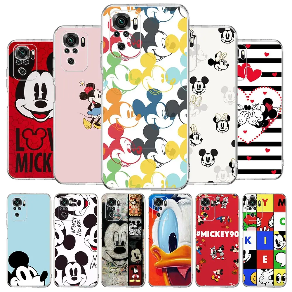 

Disney Lovely Mickey Mouse Case Fundas For Xiaomi Redmi Note 9S 9 10S 4G 8 10 Pro 5G 7 9T Transparent Protective Bag Cover Capa