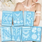 Индийская татуировка хной, женская сексуальная белая женская, свадебная, подружка невесты, водонепроницаемая временная татуировка на руку и грудь, наклейки, искусство