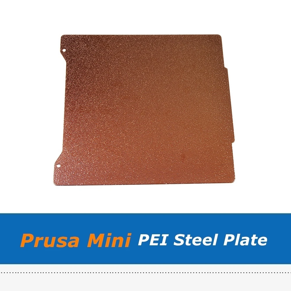 1pc prusa mini double sided textured pei spring steel plate powder coated pei build sheet for 3d printer parts free global shipping