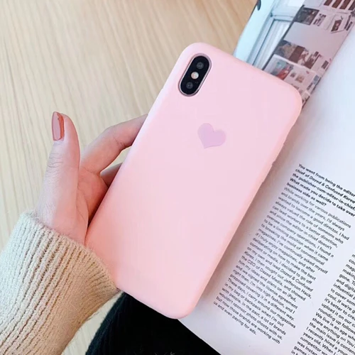 b Чехол для телефона LOVECOM для iPhone 11 Pro Max XR XS Max 6 6s 7 8 Plus X винтажный милый мягкий чехол из ТПУ с гальваническим сердечком - Цвет: b
