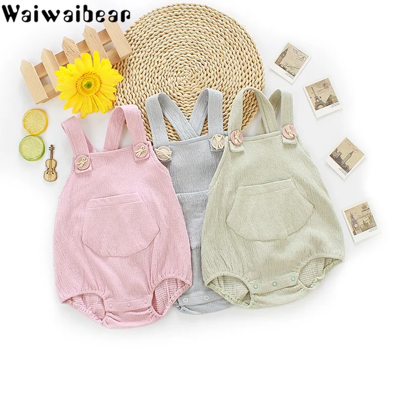 Детские штаны на подтяжках однотонные хлопковые милые комбинезоны для мальчиков