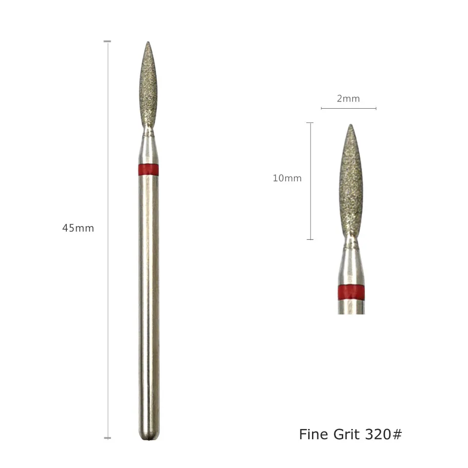 Фрезы для ногтей HYTOOS с мелкими алмазами конусная форма русские фрезы кутикулы