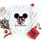 Рождественский костюм с принтом Микки и его друзей, одежда для счастливых праздников, детская одежда унисекс, толстовка с длинным рукавом для малышей