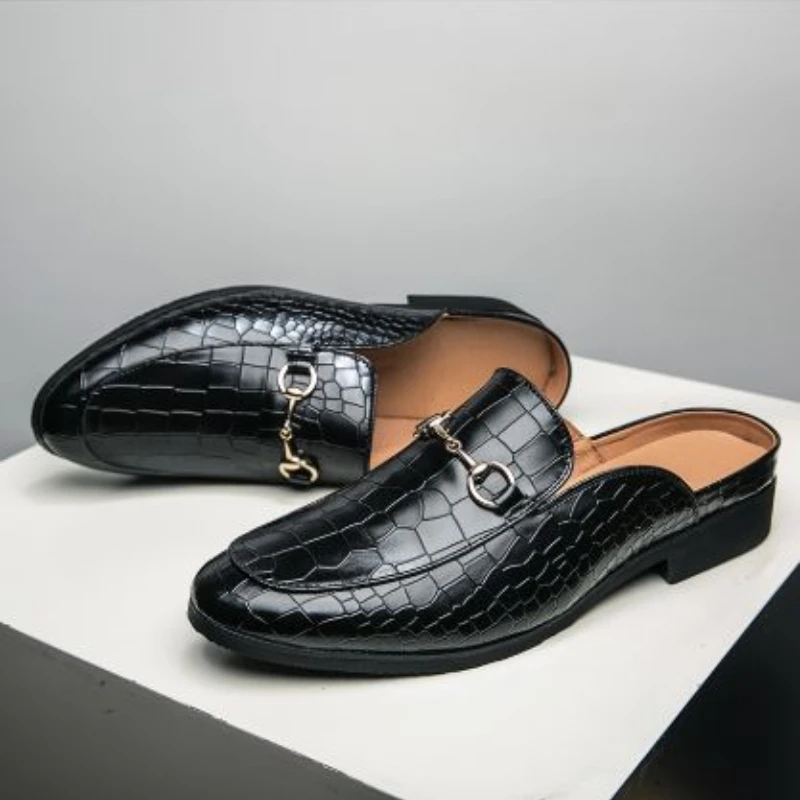 

2021 Summer New Men's Fashion Versatile Half Slippers Horseshoe Buckle Half Bracket Pedaling Leisure Comfortable Hot Sale KS020