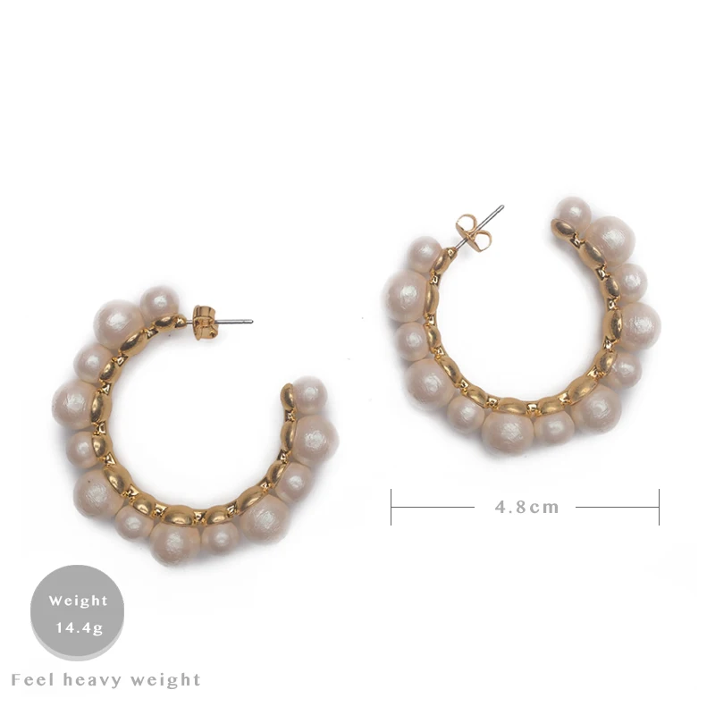 

Amorita boutique Exaggerated artificial pearl hoop earrings