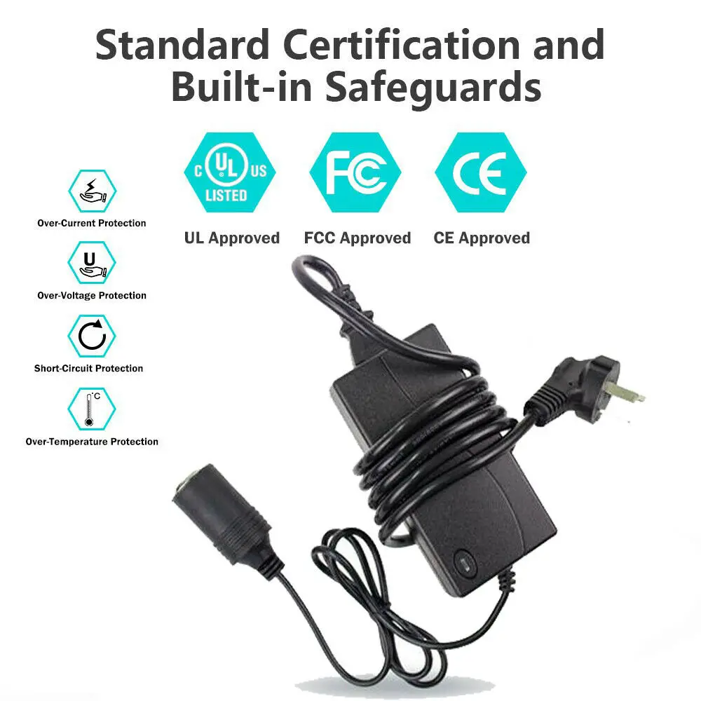 Автомобильное зарядное устройство гнездо прикуривателя 240 в сетевой разъем на 12