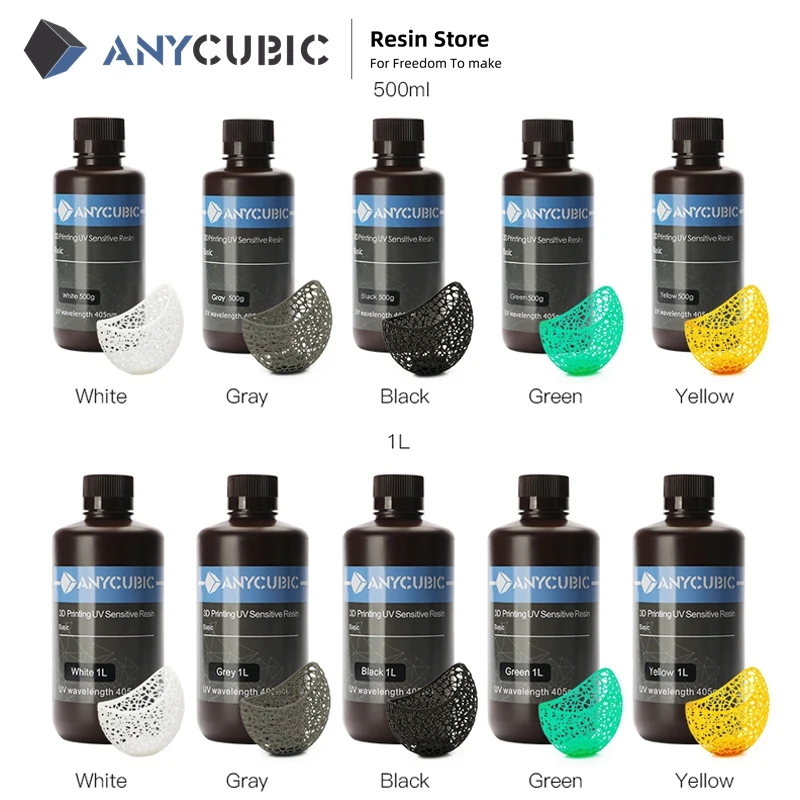 ANYCUBIC Photon 405nm 1L Resin for S 3D Printer LCD UV Sensitive Liquid Printing Material Photosensitive Uv | Компьютеры и офис