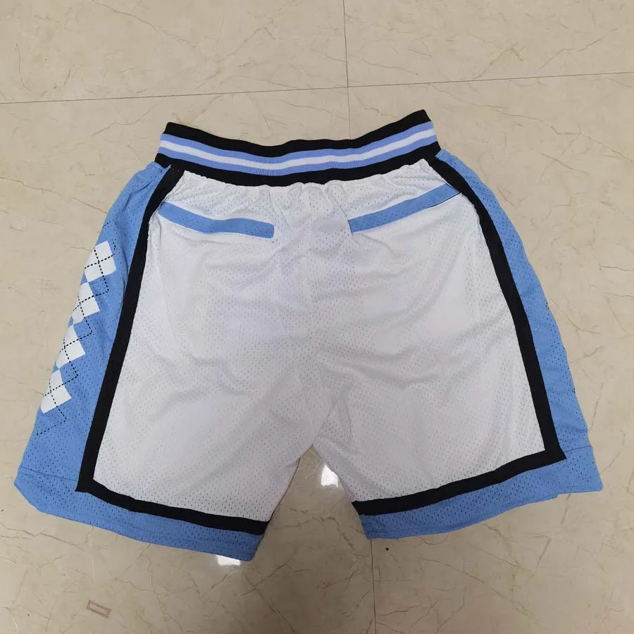 

Men’s America basketball North Carolina Shorts Movement basket Shorts pocket The embroidery Blue Shorts