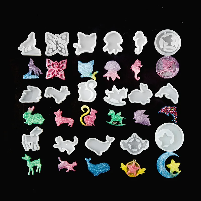 Прозрачная силиконовая форма сделай сам кулон в виде животного ожерелье