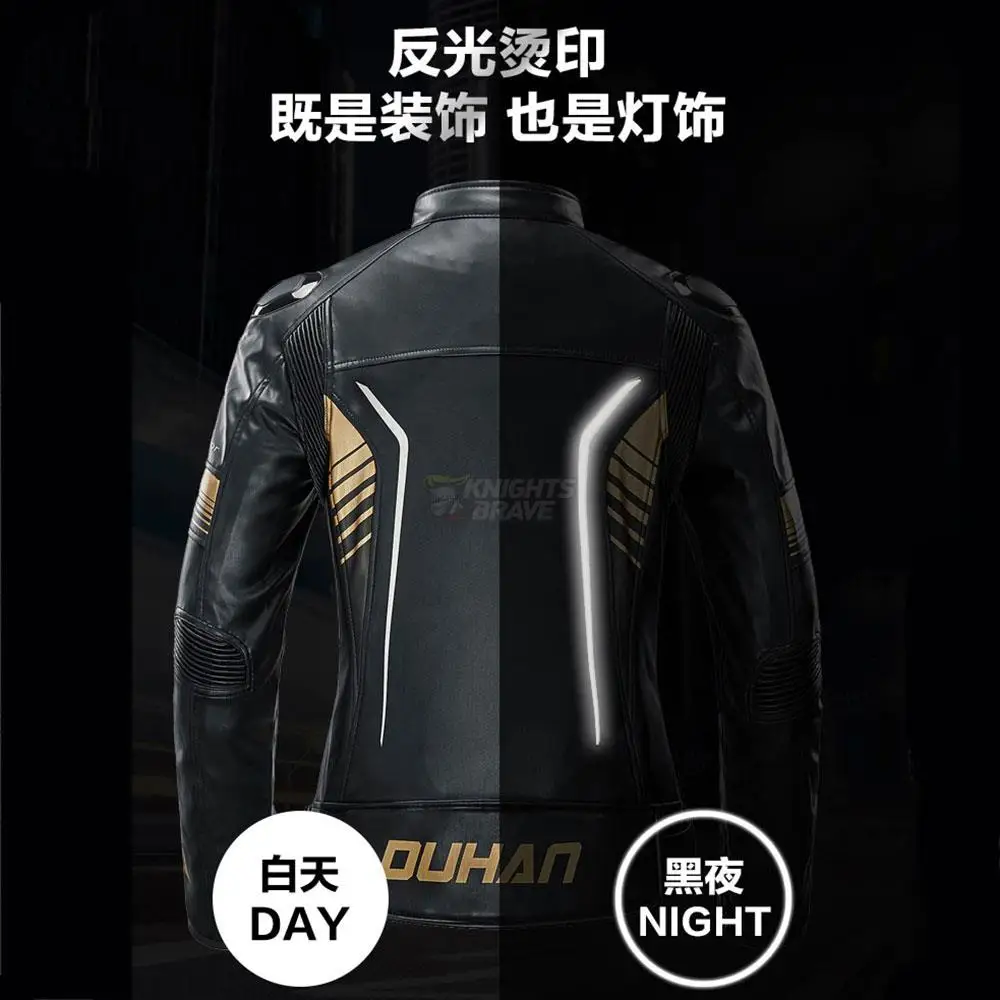 Men Motorcycle Jacket Leather Motocross Jacket Retro Chaqueta Moto Cold-proof Waterproof Moto Protection With Removeable Linner enlarge