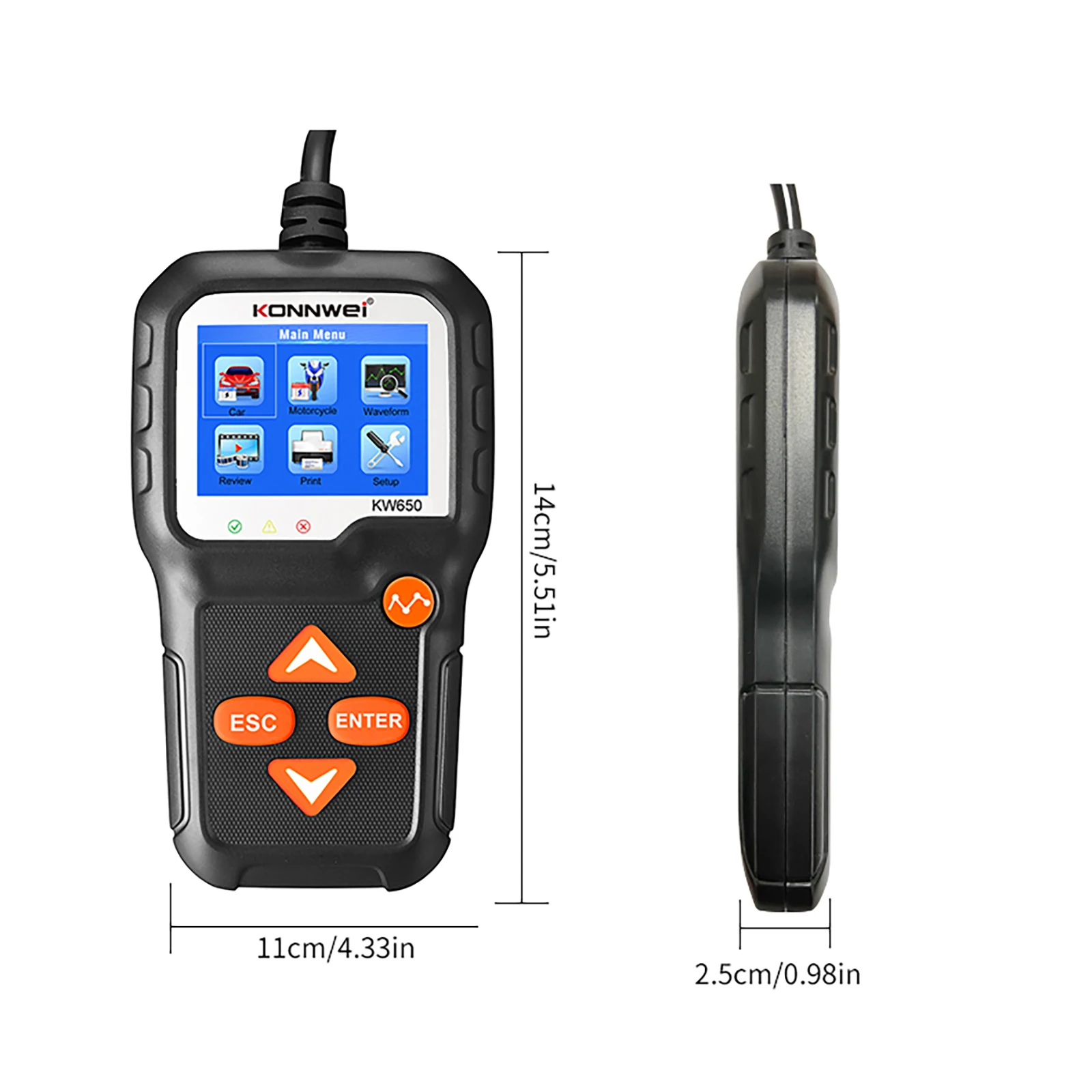 

6-12V Car Battery Tester Starter Alternator Analyzer Digital Battery Load Scanner Test Tool for Lawn Mover Vehicles Motorcycle