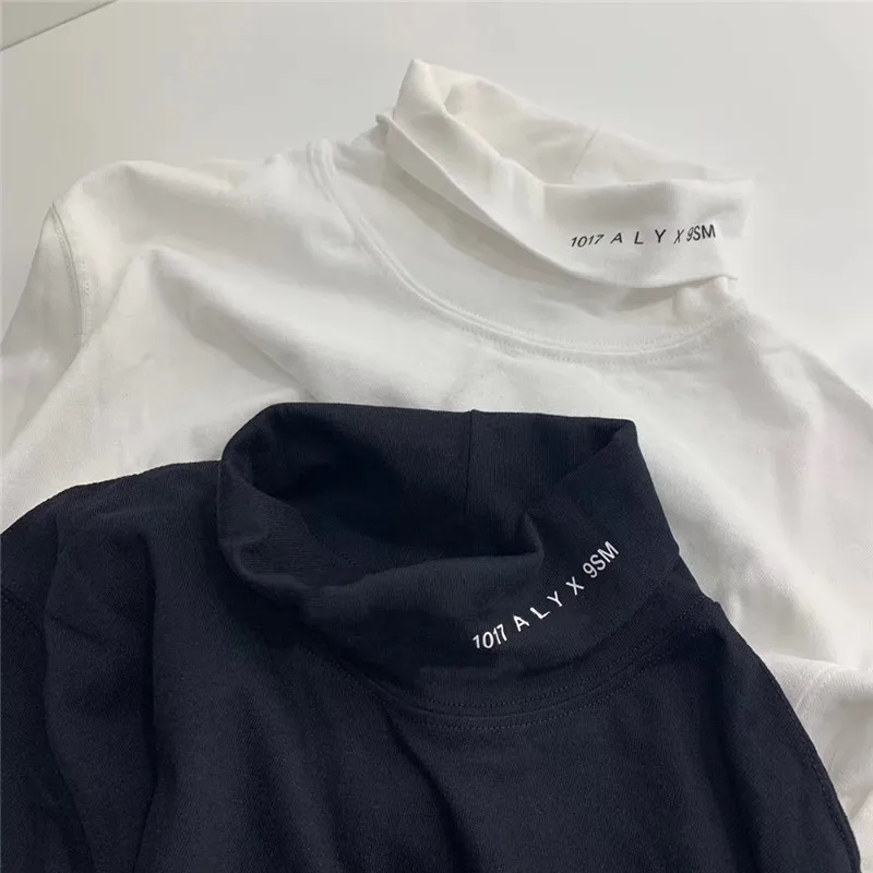 20SS осенний топ в стиле хип-хоп 1017 Аликс с высоким воротником футболка длинным
