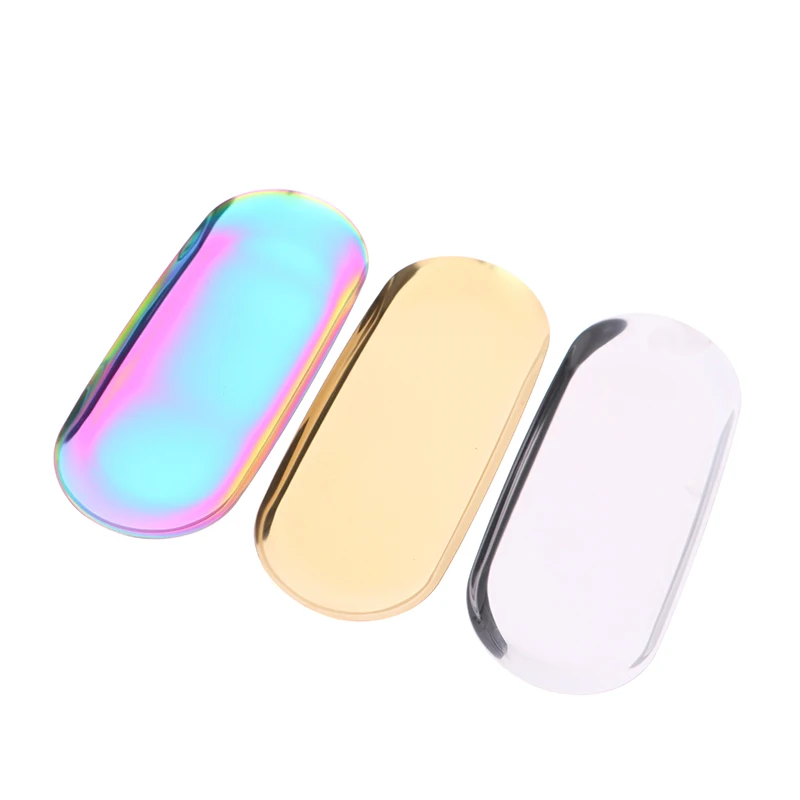 1PC Stainless Steel Nordic Gold Oval Plates Jewelry Storage Serving Tray Platter Snack Home Organizer Metal Plate | Дом и сад