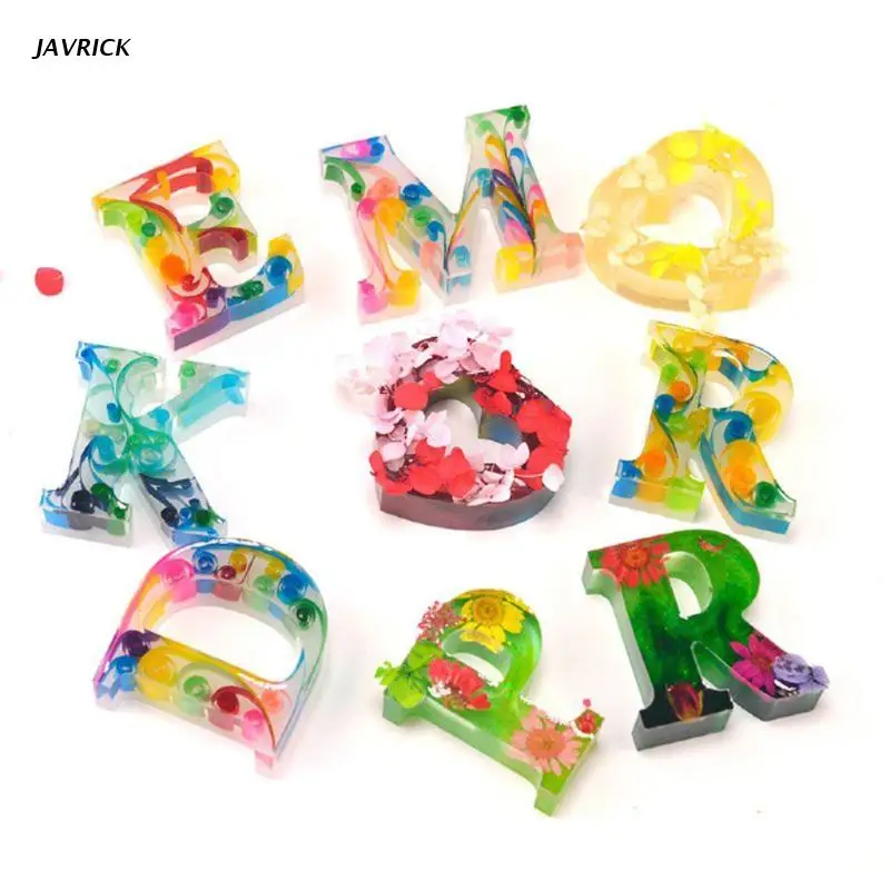 

26 Capital English Letter Resin Casting Molds Kit 3D Alphabet Keychain Pendant Resin Silicone Molds Jewelry Making Tools