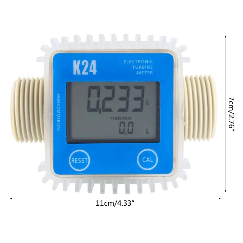 

K24 Turbine Digital Oil Fuel Flow Meter Gauge For Chemicals Liquid Water