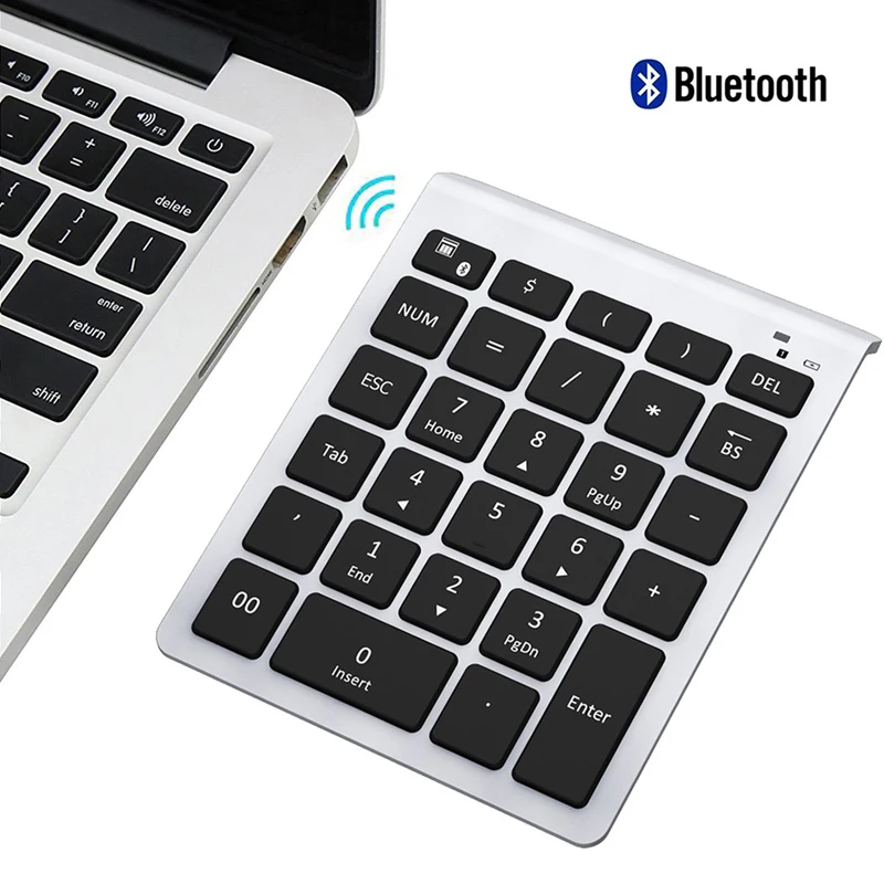 AVATTO 28 клавиш Bluetooth беспроводная цифровая клавиатура Мини Numpad с большим количеством функциональных клавиш цифровая клавиатура для ПК